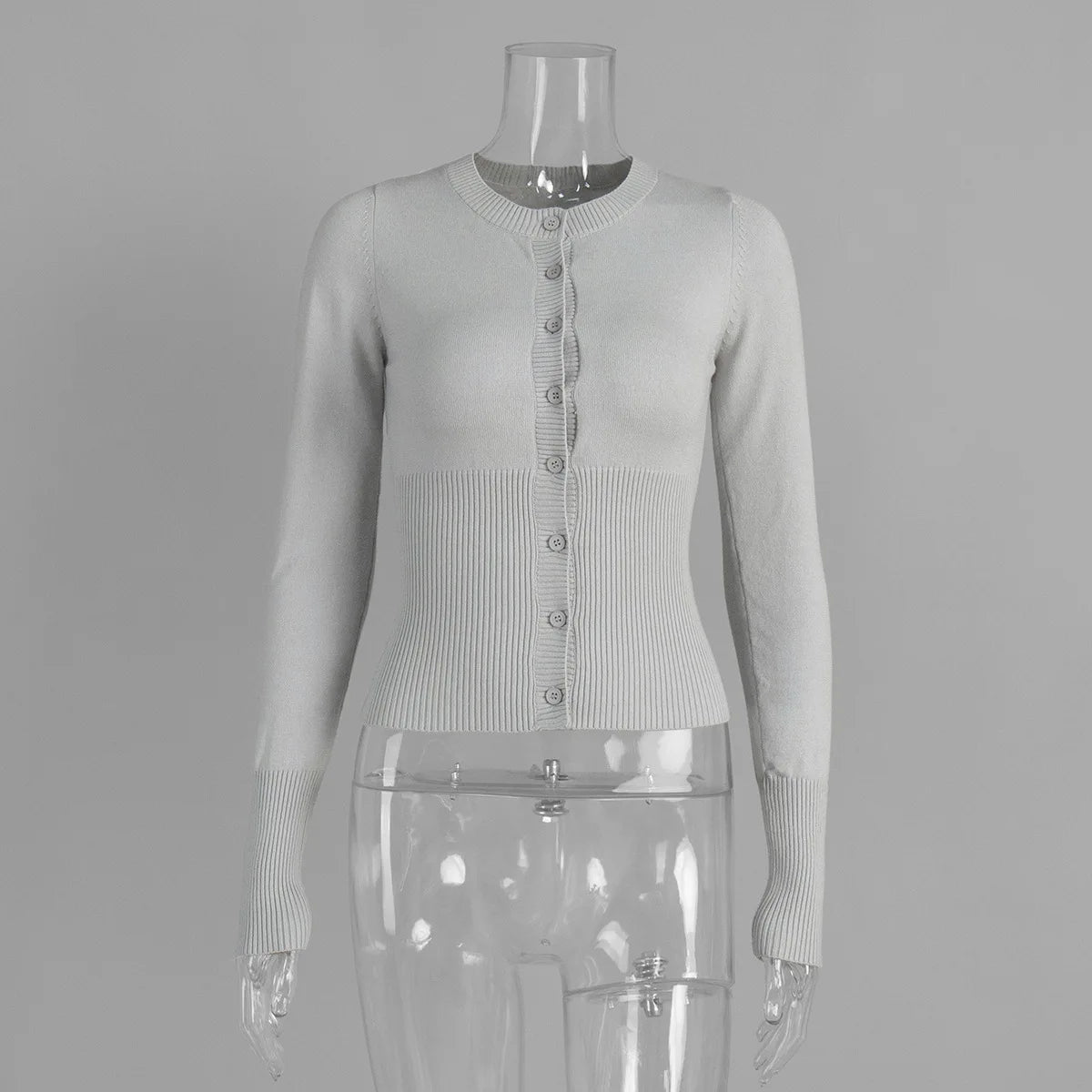 Thin Knitted Long Sleeve Cardigan