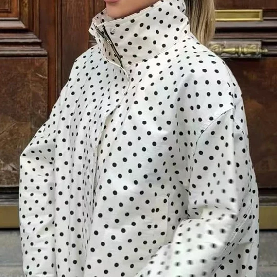 Polka Dot Bomber Jacket