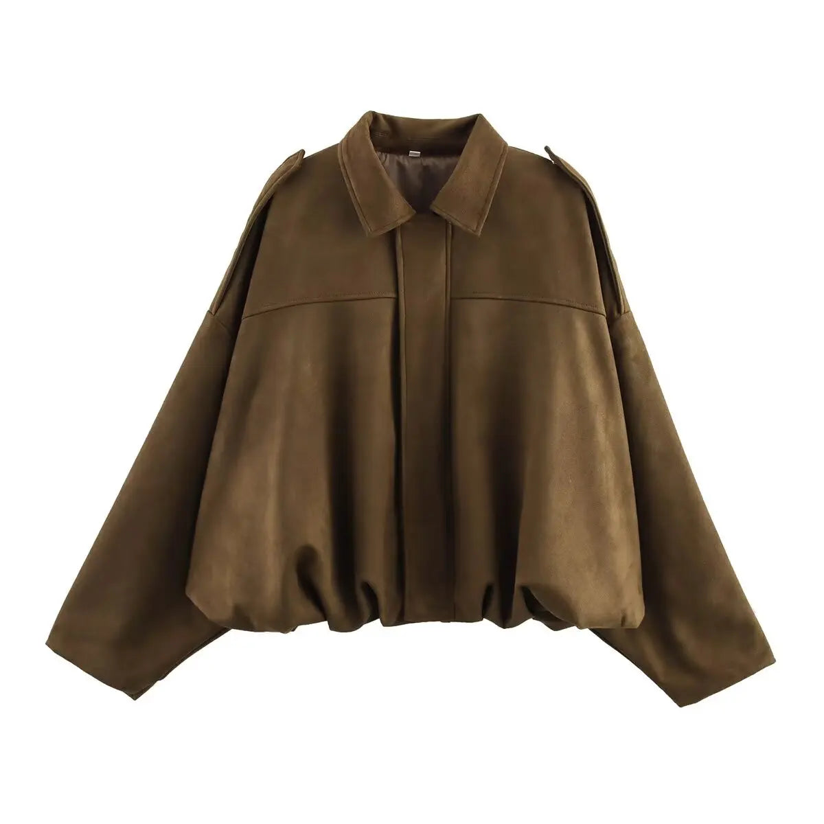 Women Suede Bomber Jacket