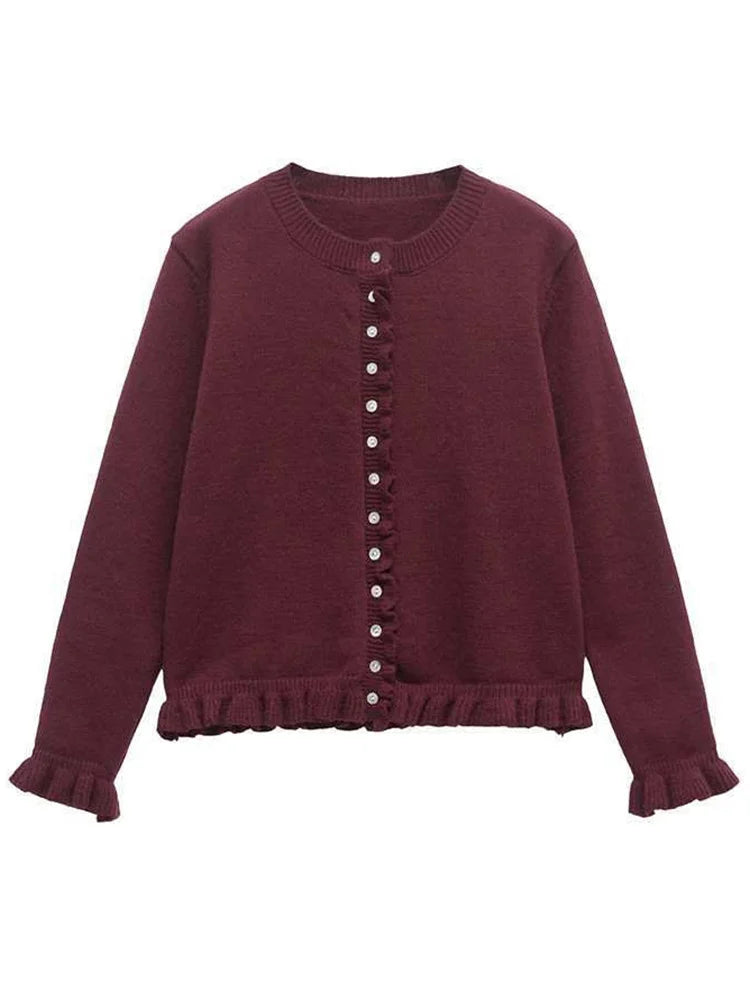 Ruffle Knit Cardigan