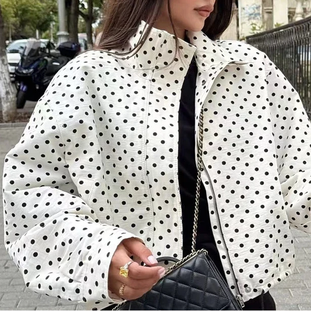Polka Dot Bomber Jacket